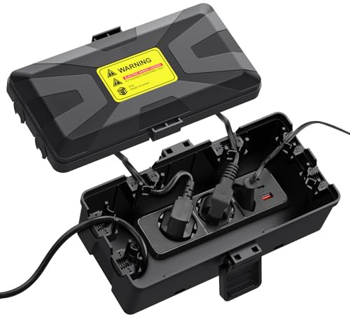 EYPINS Wasserdicht Kabelbox, Outdoor Sicherheitsbox IP54 wasserdicht, 6 Kabeleingänge Außenbereich Elektrobox für Steckdosen Kabel&Anschlüsse im Garten, Terrasse Steckerschutz- Wetterfeste Elektrobox