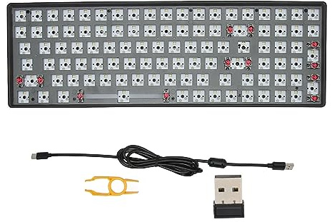 CHEOTIME Mechanical Keyboard Kit,100 Keys Hot Swap Gasket Mounted PCB Panel 5pin Switch Keyboard Wireless BT5.0 2.4GHz USB C Wired Full Size Gaming DIY Kit (Negro)