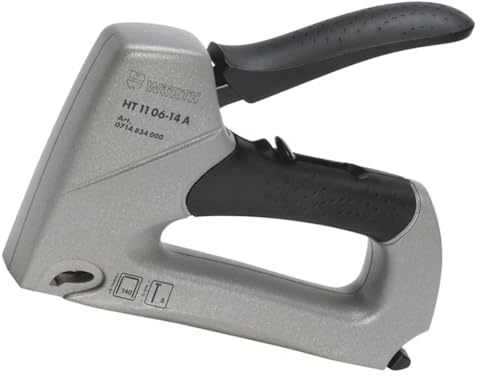 Würth Handtacker HT11 06-14A manueller Tacker mit einstellbarer Schlagkraft 0714834000 für Klammern 6mm, 8mm, 10mm, 12mm, 14mm zum Tackern von Leinwänden, Holz, Folie, Stoffe, Leder, Pappe