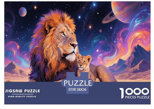 König der Löwen | Eltern-Kind Herausforderndes Puzzle 1000 Teile, Bildungsspiel Entspannendes Spielzeug Für Erwachsene Und Kinder, Modern Wohndekor | Geschenk 38x26cm/1000pcs