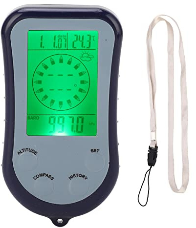 Höhenmesser, digitaler Multifunktions-Barometer, Outdoor-Kompass, elektronischer Thermometer-Tester, 8 Funktionen, tragbar, einfach zu bedienen für Wandern, Camping, Jagd,