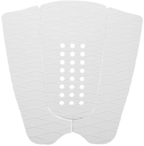 VINTORKY Surfbrett Traktionspads Satz aus Eva rutschfest Selbstklebend Wasserabweisend Tail Pad für Surfbretter Funboards und Shortboards Weiß mit Löchern