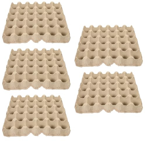 SUPVOX 5 Stück pack Eierkartons aus Zellstoffpapier 30 Stück Eierablagen für Hühnereier Kompakte Aufbewahrung im Kühlschrank Wiederverwendbar Praktisch für Haushalt und Markt
