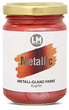 LM-Kreativ Metallic 125ml (Kupfer) - Acrylfarbe Metallic-Farbe, Metall-Glanz, Metall-Effekt Farbe, ähnlich Viva Decor Maya Gold