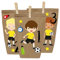 Papierdrachen DIY Adventskalender Kraftpapier Set - Fußballer (schwarz-gelb) zum Aufkleben - mit 24 braunen Papiertüten zum selbst Befüllen und zum Selbermachen - Weihnachten