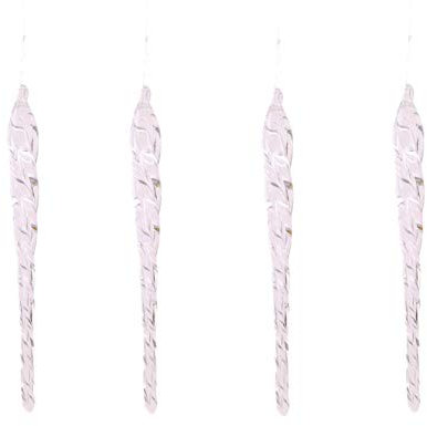 Toyland® Set Of 4-12cm Luxury Glass Icicle Christmas Tree Decorations