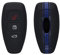 kwmobile Coque clé de Voiture Compatible avec Ford Keyless Go 3-Bouton Accessoire clé Voiture - Protection étui Souple en Silicone - Bleu-Noir