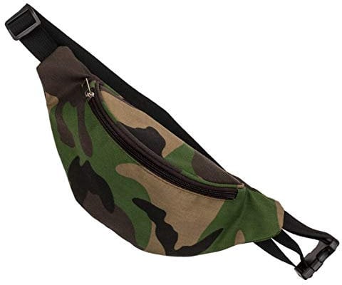 Bauchtasche Gürteltasche Tasche Camouflage Umhängetasche Outdoor Bag Hüfttasche Handytasche Geldtasche für Sport Klettern Reisen Urlaub (Grün/Braun)