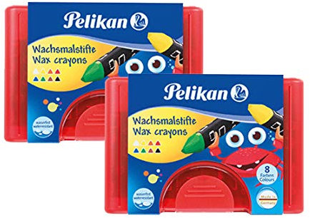 Pelikan Wachsmaler rund (wasserfest, 2x Etui mit 8 Farben)