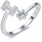 CRYSLOVE Damen Mädchen Buchstabe Ring 925 Sterling Silber Offener Verstellbare Initiale Alphabet A-Z Ringe Schmuck mit Geschenkbox