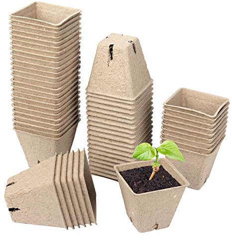 Schramm Macetas 20, 60 o 100 Piezas de celulosa Altura: 5,5 cm Maceta Biodegradable Macetas, Anzahl:60 Stück