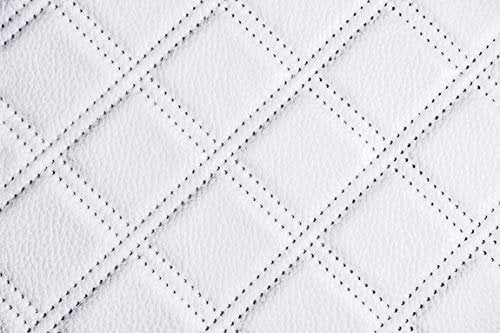 Kunstleder, Polsterstoff, kaschiert gesteppt Meterware, Doppel Karo, wasserabweisend, robust, weiß 140cm