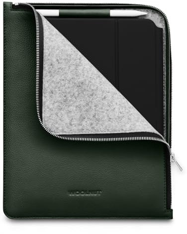 WOOLNUT Funda de piel tipo libro para iPad Pro 11 y Air de 11 y 11.9 pulgadas, color verde/iPad Air de 5ª generación con soporte para lápiz, funda delgada para iPad Air de 6ª generación y más, piel de