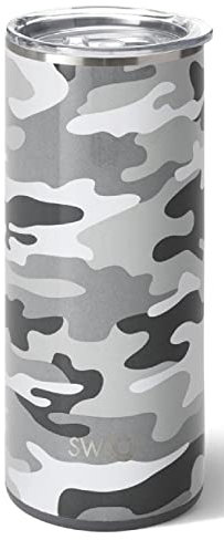 Swig Life Dreifach isolierter Edelstahlbecher mit auslaufsicherem Deckel, spülmaschinenfest, doppelwandig und vakuumversiegelt, Inkognito-Camouflage-Druck (mehrere Muster)