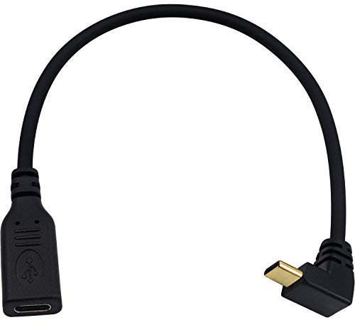 Maxhood USB C Extension Cable, 10Gbps Type C Extender, 90 Degree Angle, UP & Down, 0.8feet for Nintendo Switch, MacBook