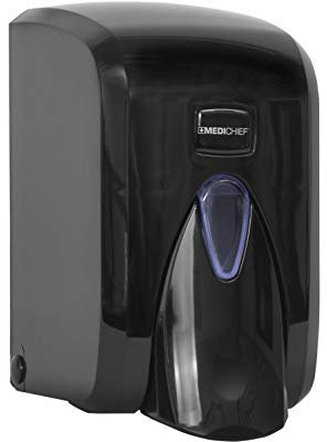 Medichief Seifenspender zur Wandmontage, 500 ml, manuelle Handbedienung, schwarzer Seifenspender, geeignet für Desinfektionsmittel, Seife, Shampoo und Spülung.