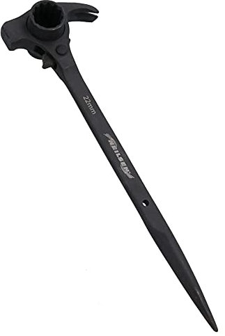 4 in 1 Scaffold Spanner Ratchet Podger Bi-Hex 19 & 22mm Claw Hammer Pry Bar