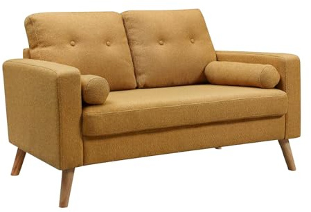Vente-unique - Sofa ohne Schlafmöglichkeit 2 Tatum - Polyester - gelb