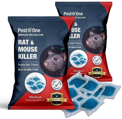 SISI UK Pest O One Rat & Mouse Killer Pasta Bait Sachets 300g (30 x 10g) Rodent Bait Single Feed Brodifacoum 0.0025% w/w