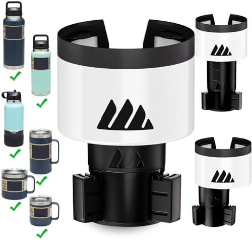 Integral Ultimate Expander Car Cup Holder Expander Adapter, Adjustable Base for Yeti Rambler Coffee Cups, 397/680/1020/1300ml Hydro Flasks, 36/38oz Bottles, 3.5-4 Bottles