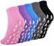 Jeasona 5 Paare Stoppersocken Damen Bunt Baumwolle ABS Socken Damen Yoga Socken Rutschfest Damen Antirutschsocken Damen socken für Yoga/Pilates/Tanz/Trampolin (Einheitsgröße, Mehrfarbig-A)