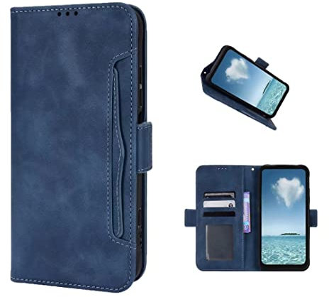 COQUE Funda Alcatel 1B 2022 Shell, Funda magnética Lateral con múltiples Ranuras para Tarjetas de Visita, Funda Tipo Cartera, Funda de teléfono con Tapa para Alcatel 1B 2022 -Azul