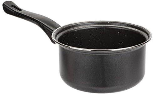 PMS 831124 Casserole antiadhésive en acier carbone effet marbre | Noir | 1 pièce