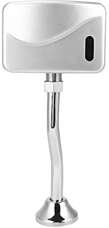 Septpenta Urinal Spülventil, Auto Sensing DC Batterie Urinalspüler mit Filterpads, Robuster Edelstahl Induktions Urinalspüler für Büro Hotel Badezimmer WC(verdecktes Rohr)