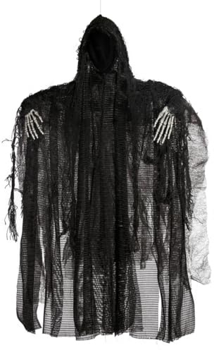 Horror-Shop Schwarzer Gesichtsloser Geist als Hängefigur 50 cm