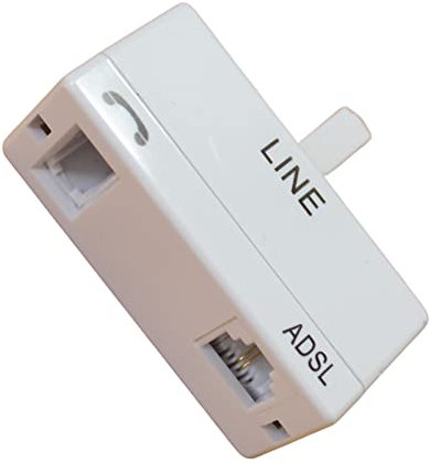 ADSL Microfilter Splitter BT Phone/Broadband Splitter - (Without Lead) - Relloh RJ11 Connection Adaptor for BT Socket, BT Plug and ADSL Splitter For Broadband Modems
