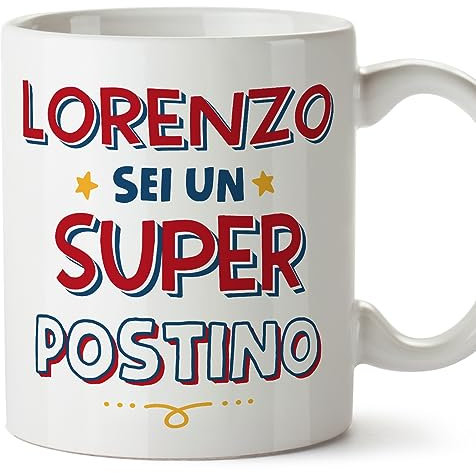 Mugffins Tazza Personalizzata in ceramica per POSTINO uomo 11 oz / 350 ml - In italiano - Sei Super - Idea regalo per compleanno, anniversario, natale, laurea