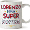 Mugffins Tazza Personalizzata in ceramica per POSTINO uomo 11 oz / 350 ml - In italiano - Sei Super - Idea regalo per compleanno, anniversario, natale, laurea