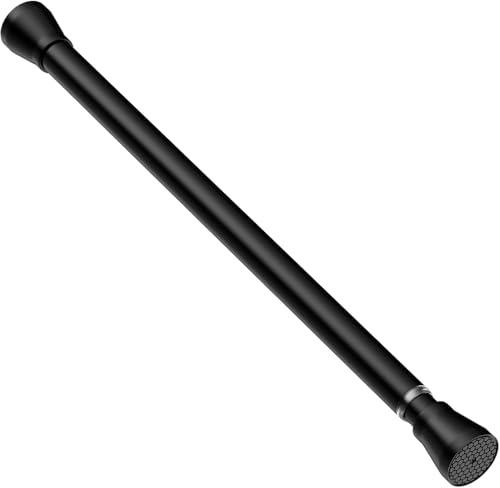 1 Stück Gardinenstange ohne Bohren 40-70cm Teleskopstange, Schwarz, Ø22mm