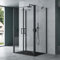 Mai & Mai Duschkabine U-Form Duschabtrennung 90x90 Duschkabine Aluminiumrahmen ESG-Sicherheitsglas Klarglas Doppeltüre Schwarz Ravenna66UK
