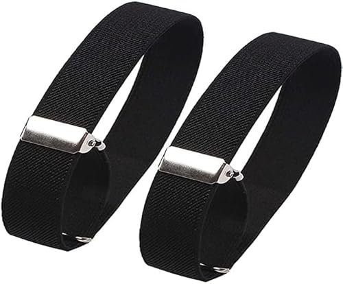 1 Pair Elastic Adjustable Armbands Arm Sleeve Shirt Garter Sleeve Holders,Anti-Slip Shirt Sleeve Holders,Elastic Adjustable Armbands for Men, Expandable Shirt Armbands (Black)
