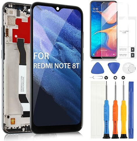ARSSLY Pantalla LCD para Xiaomi Redmi Note 8T M1908C3XG Digitazer LCD Display Touch Screen Assembly con herramientas (negro con marco, no para Redmi Note 8,6,3)