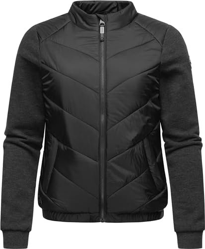 Ragwear Damen Übergangsjacke leichte Hybrid-Bomberjacke kurz mit weichen Ärmeln Zabava YOUMODO Black Gr. M