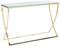 Console en Acier INOX Doré Finition Brillante et Verre de Sécurité 80 x 40 cm Max 20 Kg Ringgold