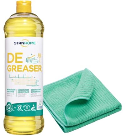 Stanhome Desengrasante Bayeta microfibra paño de cocina soft Plus suave, quita grasa, limpieza de cocina, quita manchas, absorbe líquido, secado rápido (1L + 1ud)