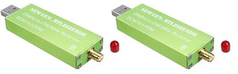 Wlauqueta 2 x Adattatore USB RTL-SDR RTL2832U + R820T2 + 1 Ppm Ricevitore di stick per sintonizzatore TV TCXO