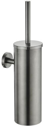 Habamapafa Bathroom 304 Stainless Steel Toilet Brush Bathroom All Steel High Barrel Toilet Brush Floor Wall Mounted No Dead Corner Toilet Brush (Plated Gunmetal Grey)