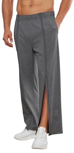 PINSPARK Sporthose Herren Jogginghose Baumwolle Sweathose Yogahose Lange Sport Hose Herren Jogger Trainingshose Relaxing Hose Mit Taschen Dunkelgrau 1 S