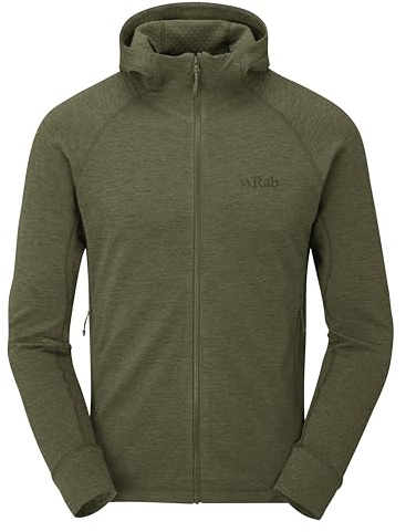 Rab Men's Nexus Hoody - Full-Zip Lightweight Fleece Jacket for Trekking & Climbing - Olive (Olive) - Large