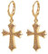 Asienice Goldene Gothic Kreuz Ohrringe für Herren Goldene Creolen 14 Karat Vergoldet Hypoallergene Knorpel Ohrhänger für Männer Schmuck