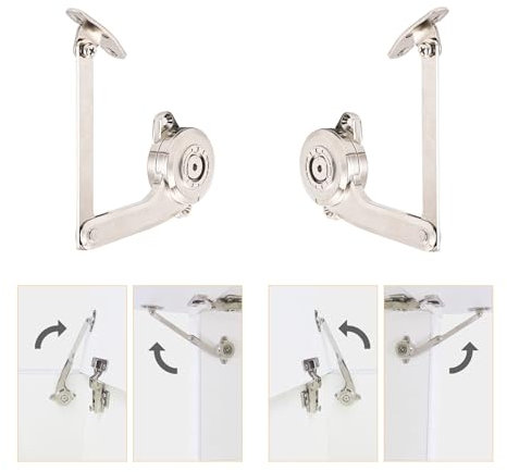 LIKERAINY 100 Grados Soporte de Tapa Cierre Suave para Puertas Basculantes Puntal Apertura Hacia Arriba Tope de Ángulo Arbitrario Bisagra Amortiguadora para Caja Cofre de Juguetes Paquete de 2