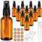 Zeawavsl Lot de 10 flacons pulvérisateurs vides en verre de 30 ml avec 2 entonnoirs et 1 compte-gouttes 1 autocollant, flacons pulvérisateurs portables pour recharges d'huiles essentielles et voyages