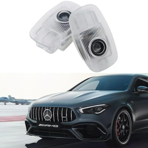 AutoQi Für Mercedes CLA C118 X118 CLS C257 E-Klasse Coupe C238 Cabrio A238 LED AMG Projektor Einstiegsbeleuchtung Tür Logo Laser Türlicht, 2 Stk