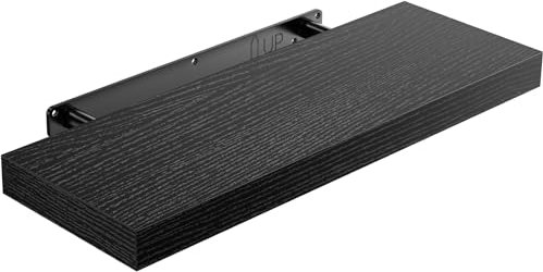 STOREMIC Wandregal Schwarz, Regale für die Wand 1er-Set, Wandregal Schwarz Belastbar bis zu 10 Kg, Modern DekoAusstellungsregale für mehr Platz L40 x B14 cm cm für Badezimmer, Büro, Wohnzimmer
