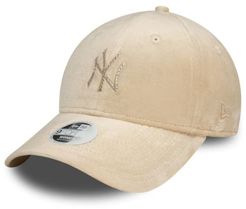 New Era 9Forty Damen Cap - Velour Diamante NY Yankees beige