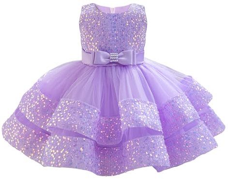 Miipat Vestito da Bambina Paillettes Tulle Senza Maniche Abito da Principessa per Bambina Ragazze in età Prescolare Vestiti da Festa Formali per Compleanni Matrimoni 120 4-5 Anni